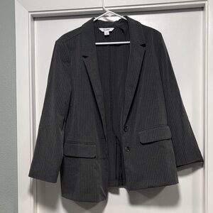 Old Navy Women's Dark Gray Pinstripe Blazer
